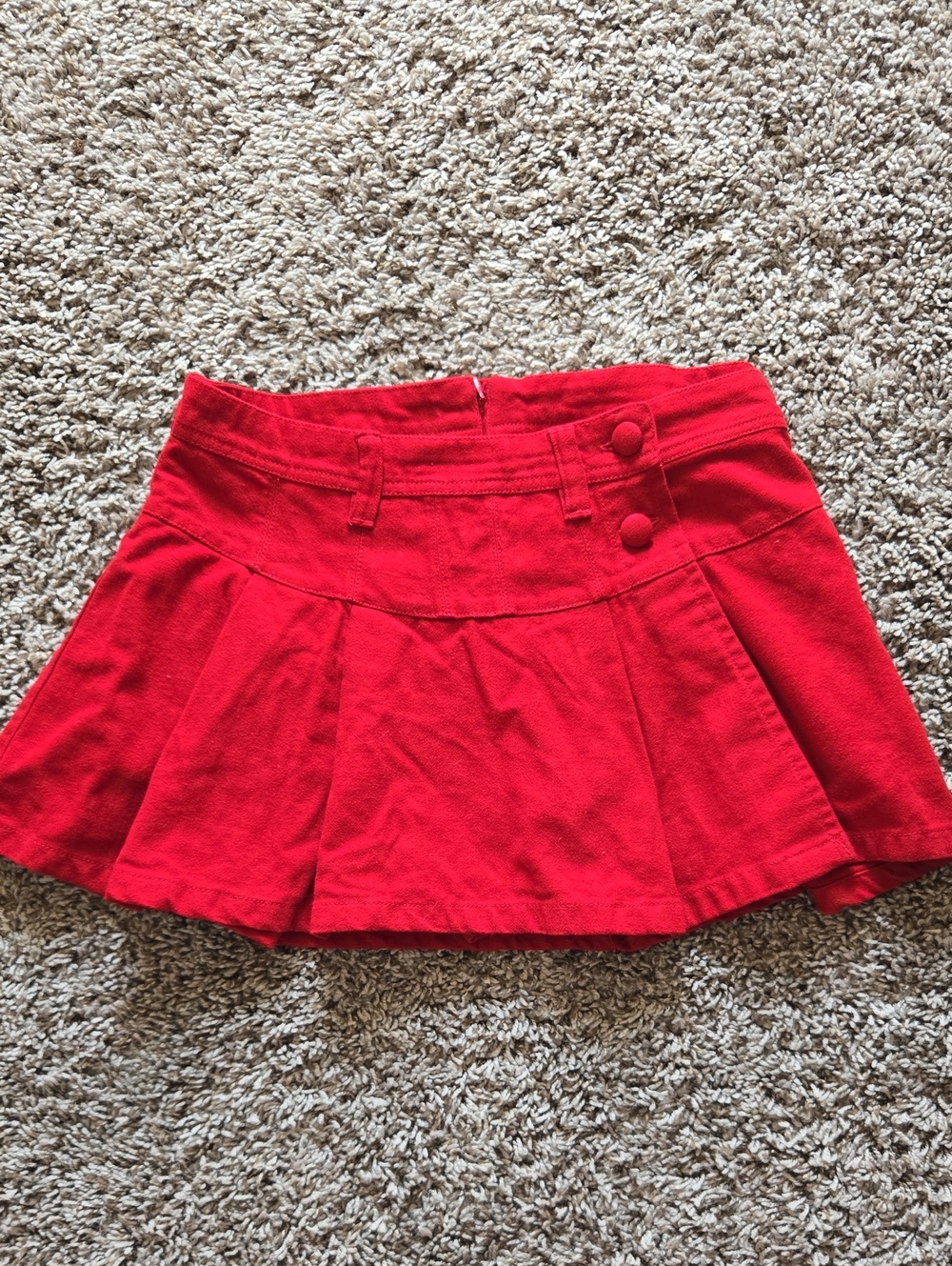 Free People Crimson Pleated Skater Mini Skirt